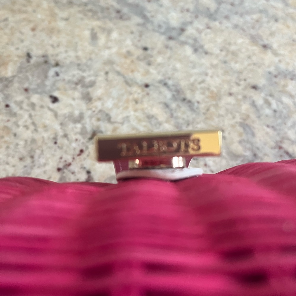 Talbots Pink Woven Crossbody Bag with Gold Chain - Picture 5 of 8